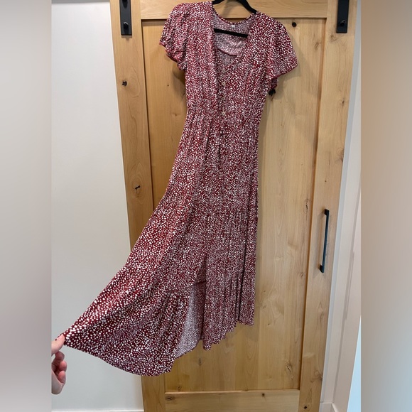 Wine and Ivory dot midi dress - Picture 5 of 10